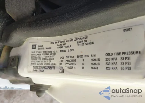 2007 GMC Canyon Sle1 из США, поврежденный, VIN 1GTCS19E678246011